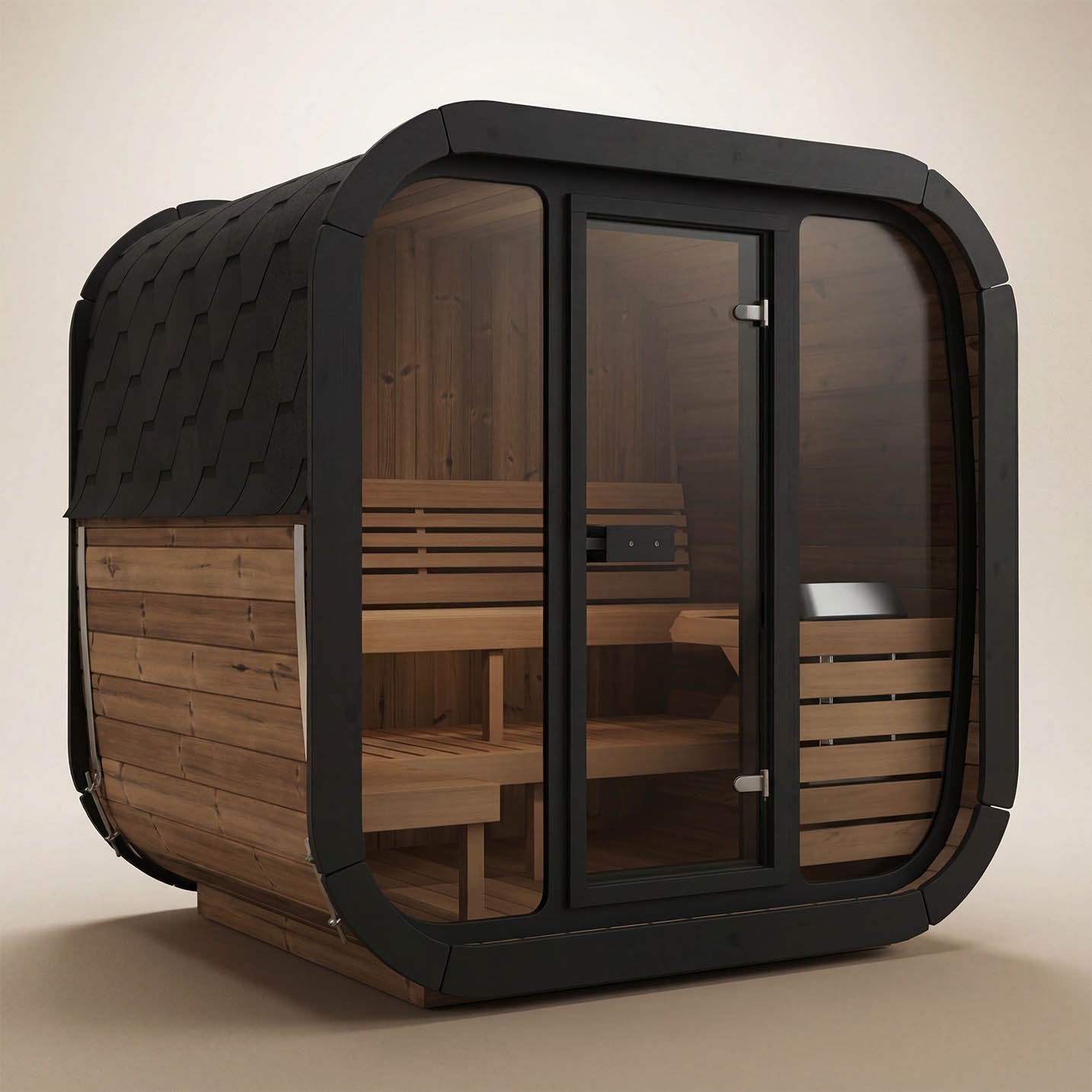 SaunaLife CL5G 4 Person Cube Series Outdoor Sauna Kit