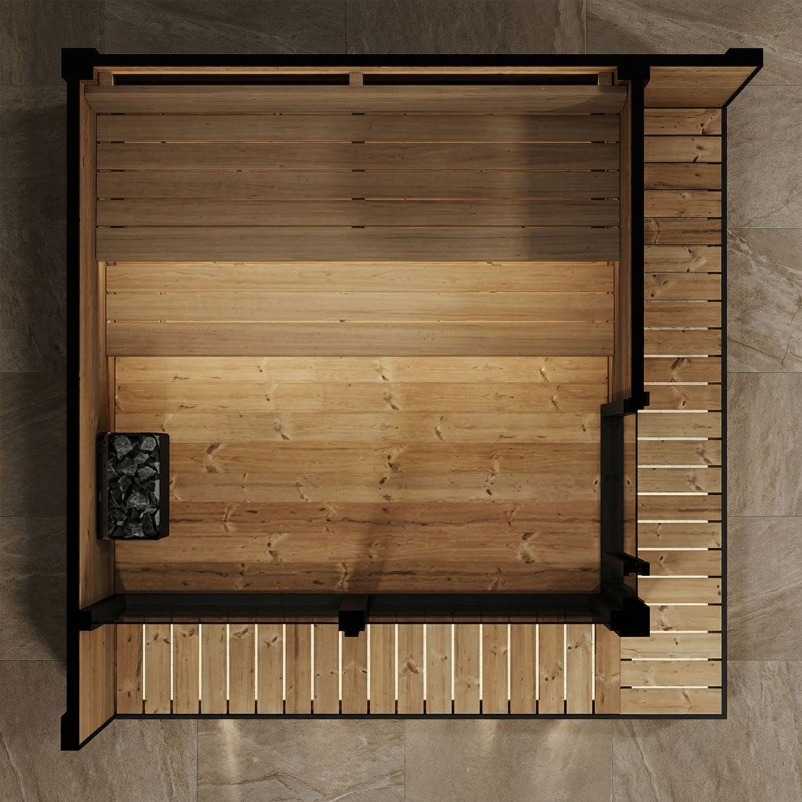 SaunaLife Garden Luxury Series GL6 Outdoor Sauna Kit with Thermo Spruce Build for Up to Six People